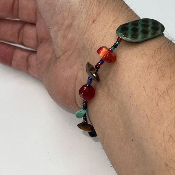 Boho Multi Stone Stretch Bracelet - Picture 7 of 7